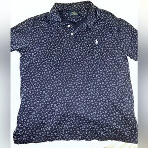 Ralph Lauren Men's Dark Blue Floral Polo Shirt